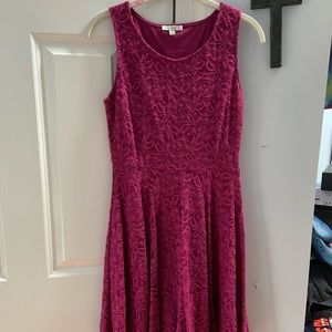 Purple/pink lace skater dress
